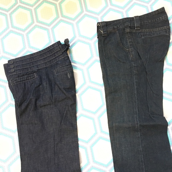 flare bell bottom wide leg low rise dark jeans - Picture 7 of 9